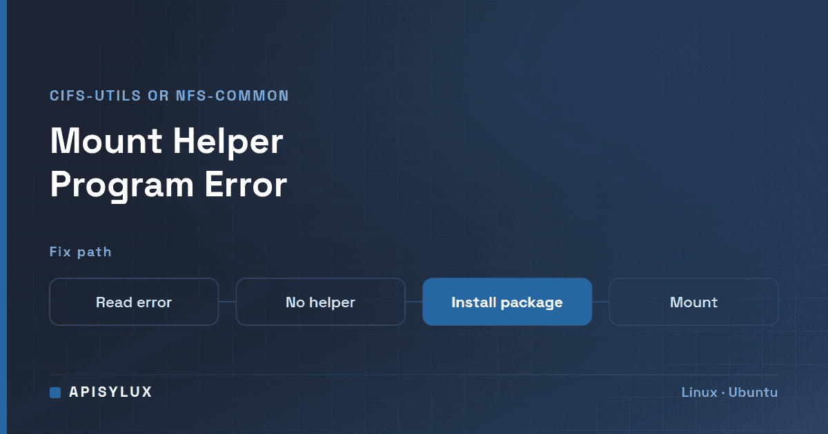 Fix "You Might Need a /sbin/mount.<type> Helper Program"