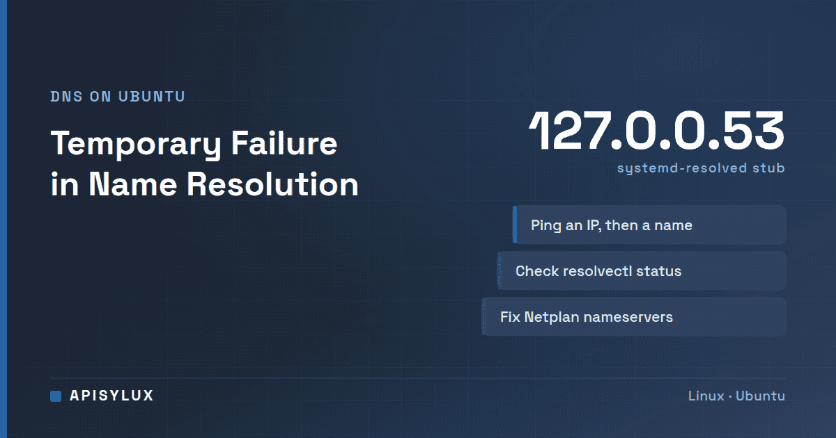 Temporary Failure in Name Resolution on Ubuntu: How to Fix