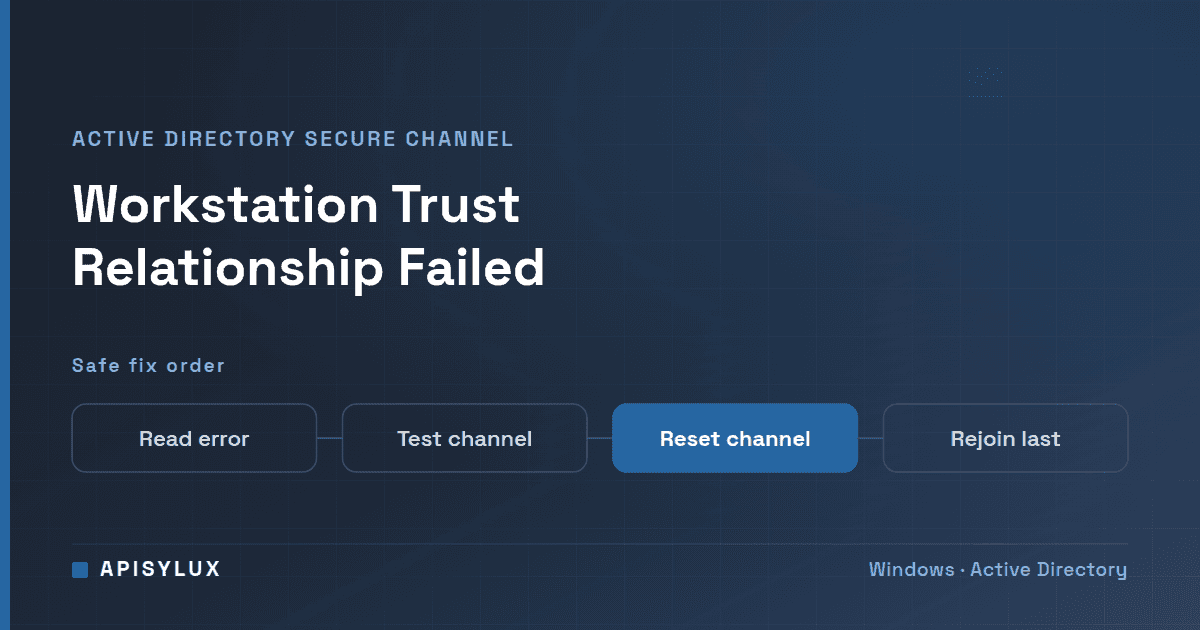 Trust Relationship With the Primary Domain Failed: Fix