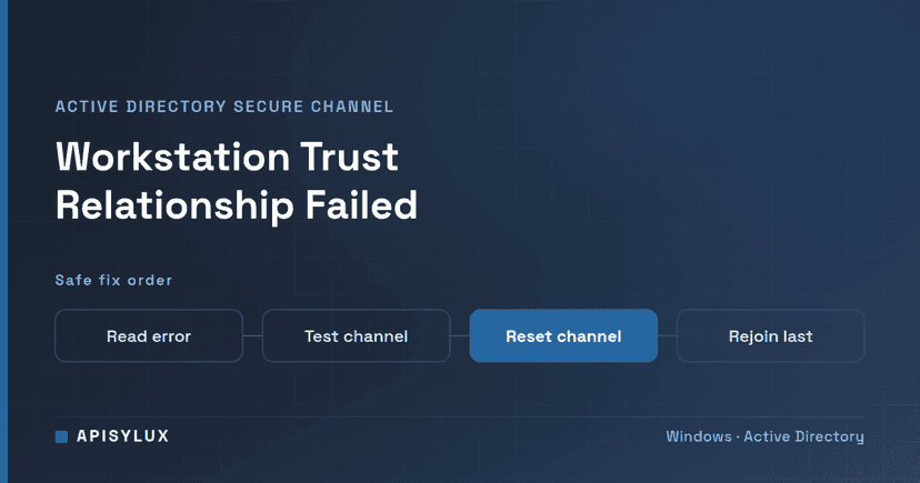 Trust Relationship With the Primary Domain Failed: Fix