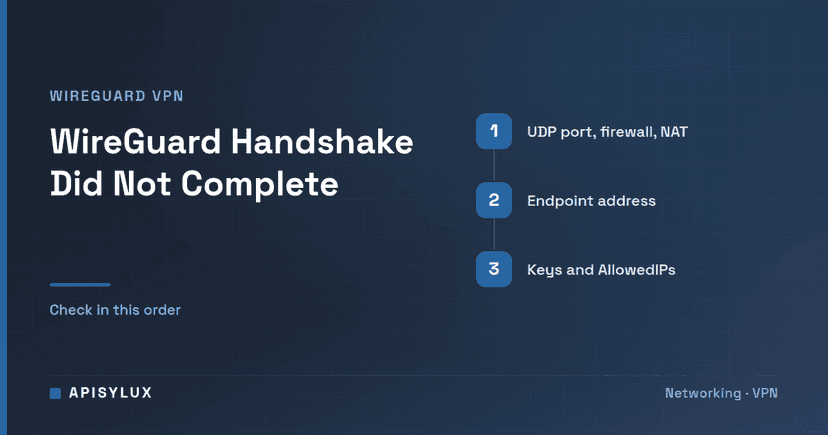 WireGuard Handshake Did Not Complete After 5 Seconds: Fix