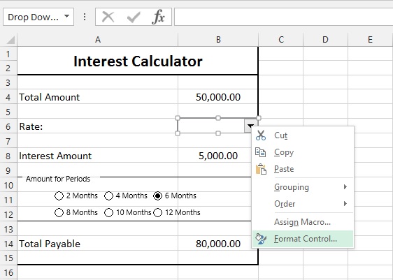 ComboBox from Excel Form Control