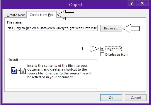 Link Excel Sheet to Word Document