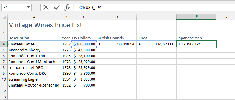 Name a cell with an excel Range name