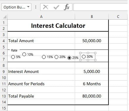 Group Box and option button excel form controls article image