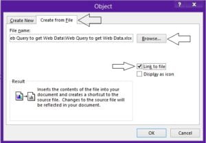Link Excel worksheet to Word Document