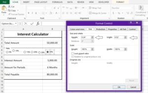 Group Box and option button excel form controls