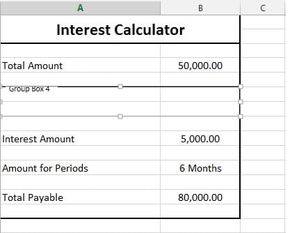 Group Box and option button excel form controls