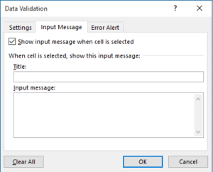 Excel Data Validation