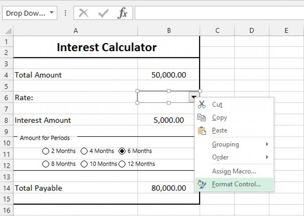 ComboBox from Excel Form Control